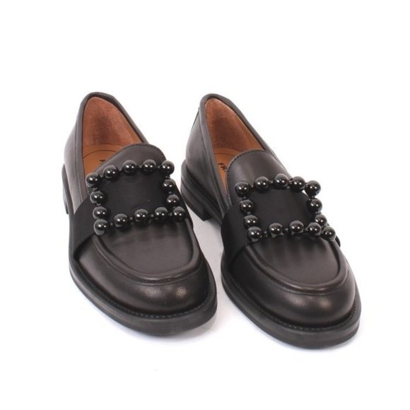 Frau 90a Black Leather Comfortable Flats Shoes - Picture 2 of 8